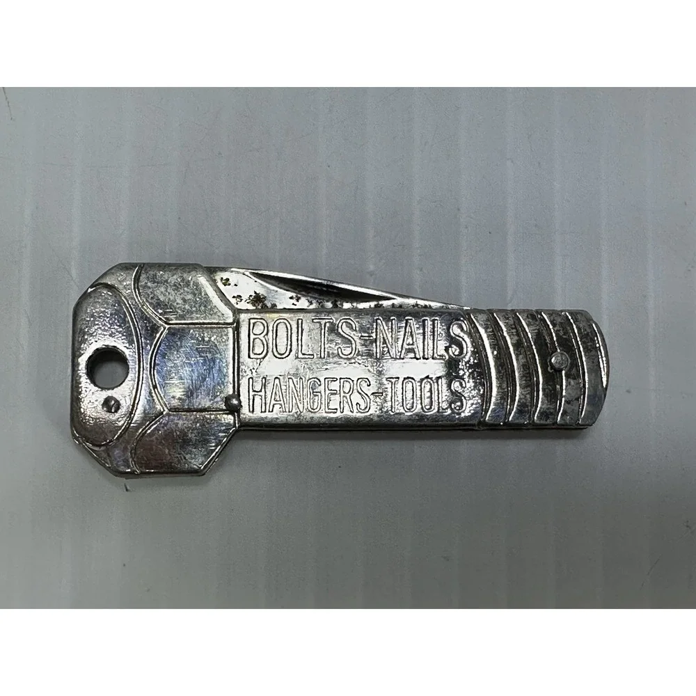 Vintage Abco Hardware Advertising Key Ring Knife Bolt Design Made‎ In Italy